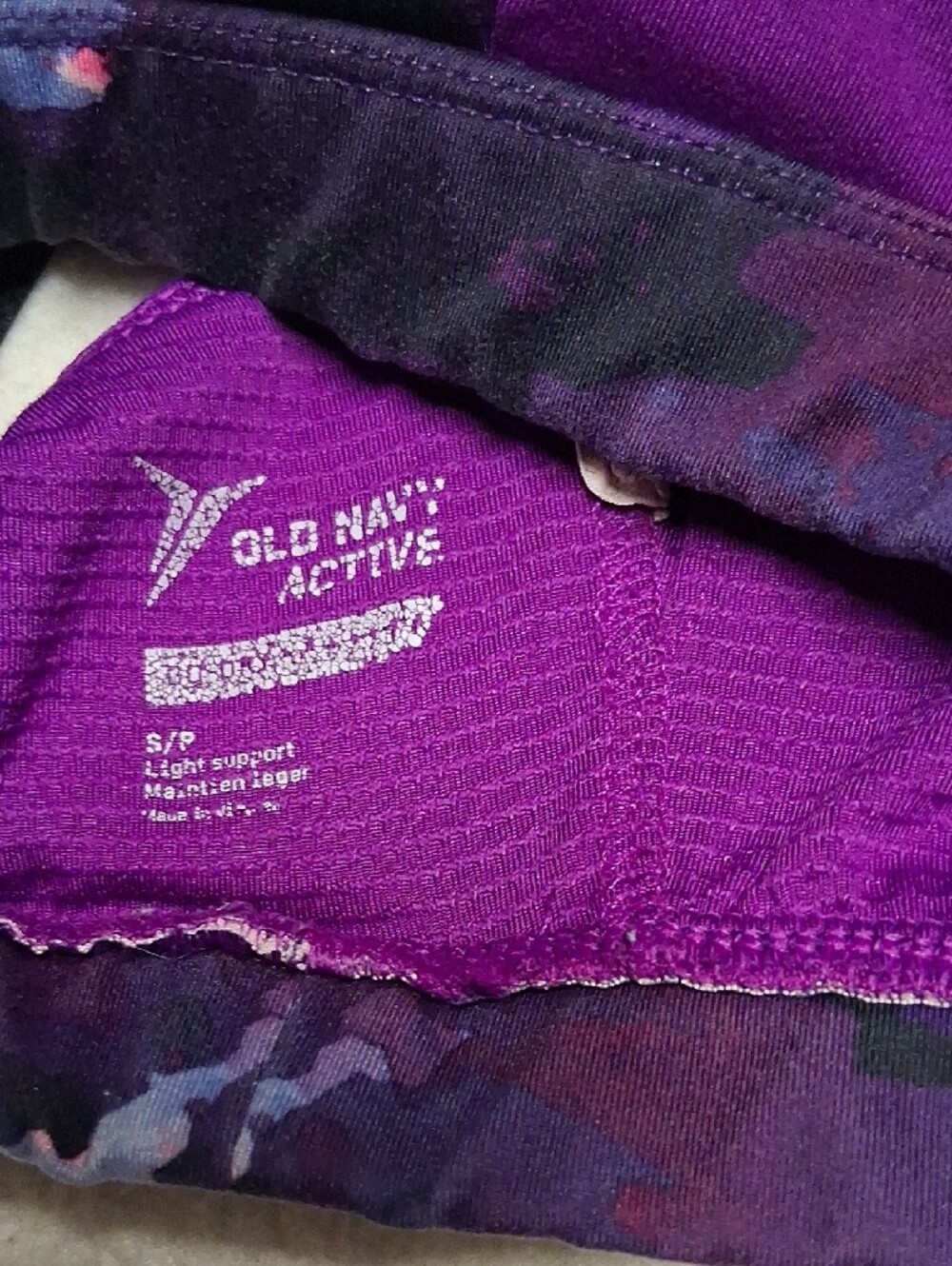 4/20$ Old Navy Purple Floral Strappy Sports Bralette - Picture 4 of 6